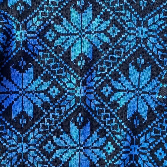 Vintage 80s Italy Wool Ski Snowflake Sweater M - Picture 3 of 5
